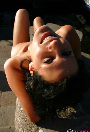 Russian girl Natalia posing naked on public