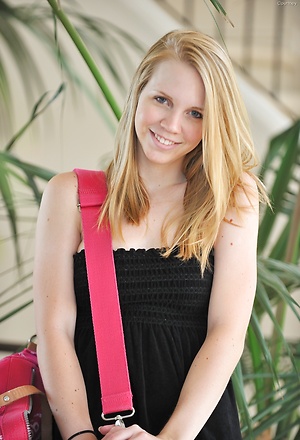 Courtney plays with her toys