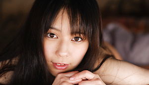 Ruka Kanae Asian fondles her juicy nude cans and nude beaver too