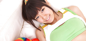 Ayana Tanigaki Asian takes clothes off while playing with balls