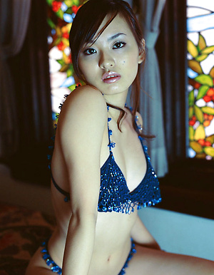 Hikaru Koto sexy topless babe in thong panties and high heels