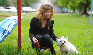 Cute blonde showing pink